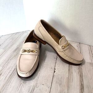 Bostonian Crown Windsor Horsebit Mens Loafers 7.5 Wide Beige‎ Slip On First Flex